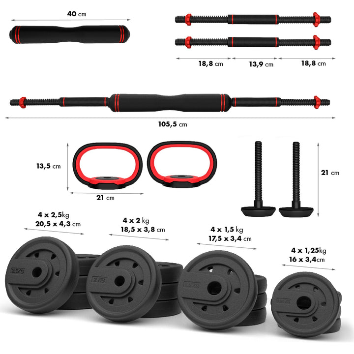 HMS jõusaali treeningkomplekt 30 kg