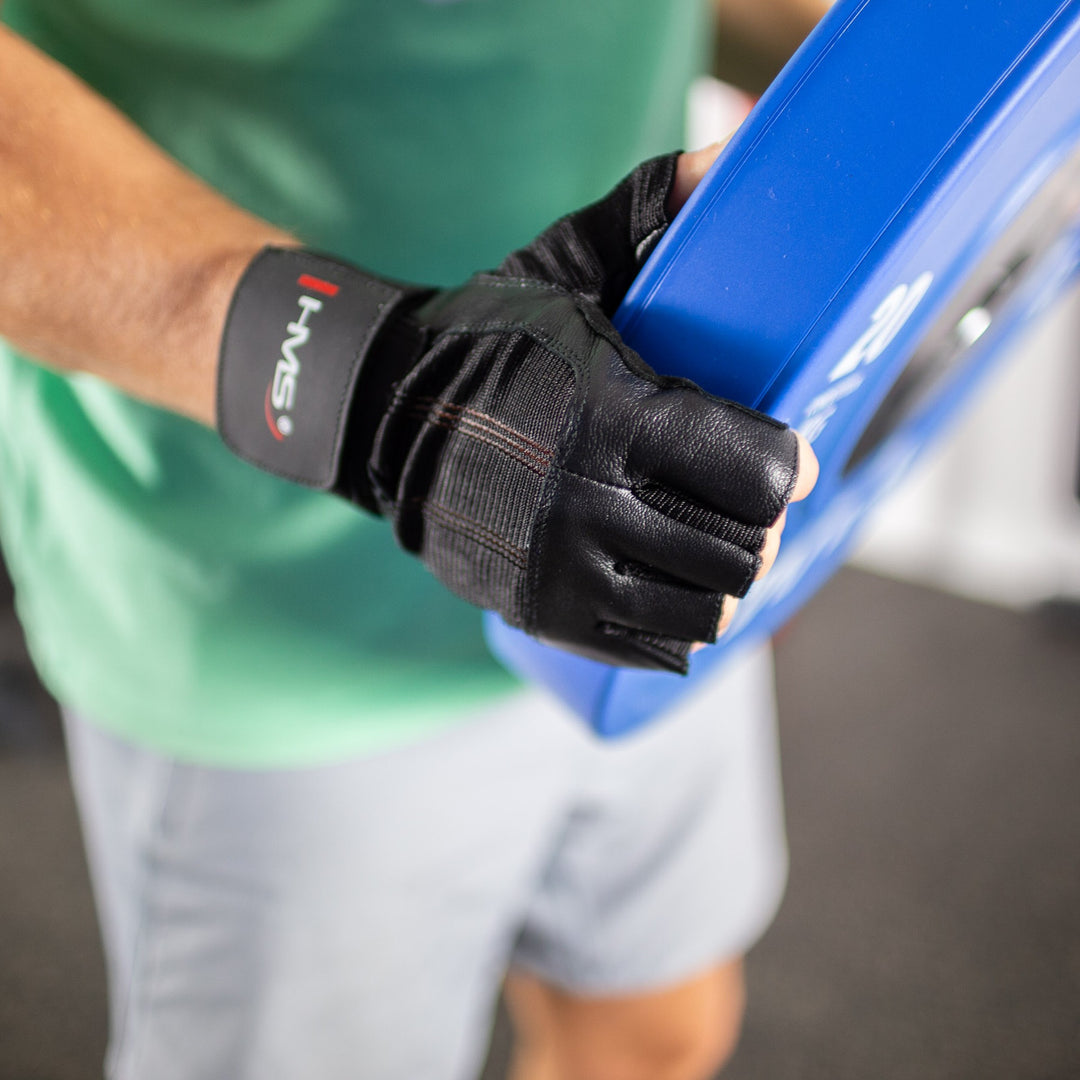 HMS jõusaalikindad Black Leather Glove