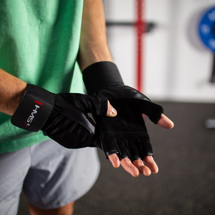 HMS jõusaalikindad Black Leather Glove